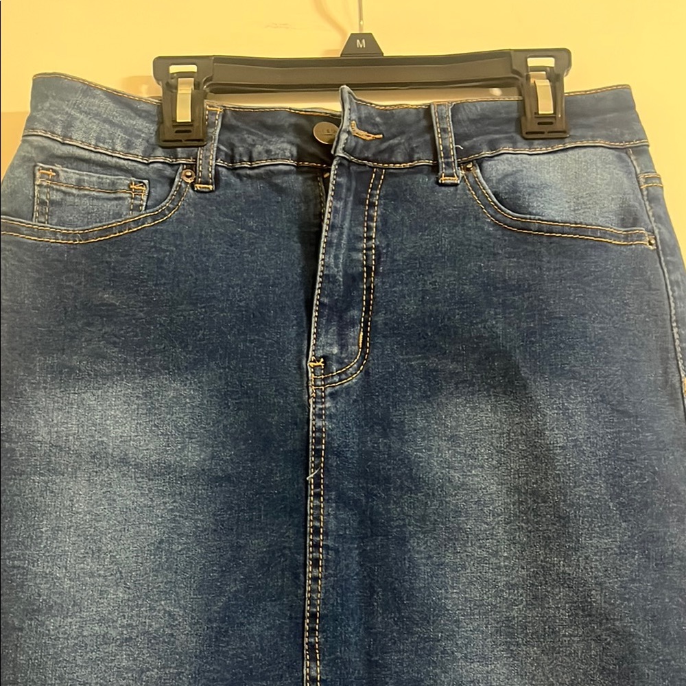 Bleu Blue denim Jean Knee-Length Skirt for Casual Wear Size 6 - Picture 2 of 14